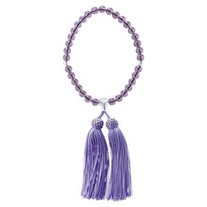 （まとめ）女性用念珠セット 玻璃紫 M80411839【×2セット】