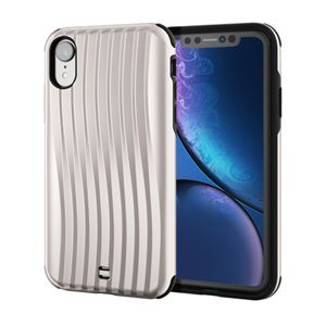 （まとめ）エレコム iPhone XR/ハイブリッドケース/TRONCO/シルバー PM-A18CHCCSV【×2セット】