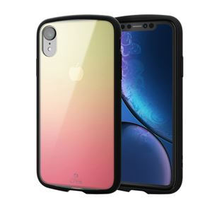 （まとめ）エレコム iPhone XR/TOUGH SLIM LITE/クリア/ピンク×イエロー PM-A18CTSLCG2【×2セット】