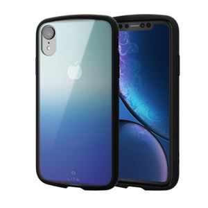 （まとめ）エレコム iPhone XR/TOUGH SLIM LITE/クリア/エメラルド×ブルー PM-A18CTSLCG3【×2セット】