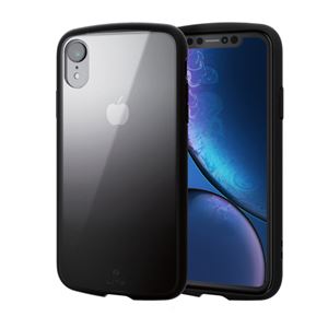 （まとめ）エレコム iPhone XR/TOUGH SLIM LITE/クリア/ネイビー×グレー PM-A18CTSLCG4【×2セット】