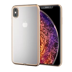 （まとめ）エレコム iPhone XS Max/ソフトケース/サイドメッキ/ゴールド PM-A18DUCTMGD【×2セット】