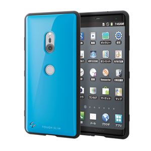 （まとめ）エレコム Xperia XZ3/TOUGH SLIM2/ブルー PM-XZ3TS2BU【×2セット】