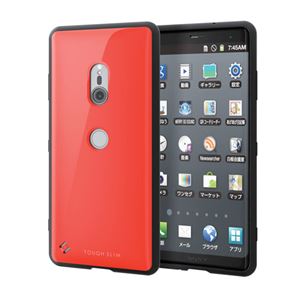 （まとめ）エレコム Xperia XZ3/TOUGH SLIM2/レッド PM-XZ3TS2RD【×2セット】