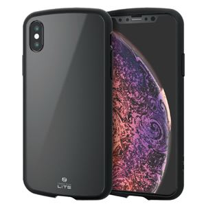 （まとめ）エレコム iPhone XS/TOUGH SLIM LITE/ブラック PM-A18BTSLBK【×2セット】