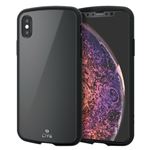 （まとめ）エレコム iPhone XS/TOUGH SLIM LITE/ブラック PM-A18BTSLBK【×2セット】