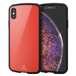 （まとめ）エレコム iPhone XS/TOUGH SLIM LITE/レッド PM-A18BTSLRD【×2セット】