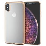 （まとめ）エレコム iPhone XS/ソフトケース/サイドメッキ/ゴールド PM-A18BUCTMGD【×2セット】