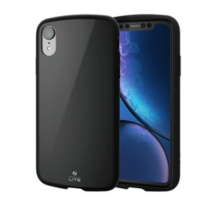 （まとめ）エレコム iPhone XR/TOUGH SLIM LITE/ブラック PM-A18CTSLBK【×2セット】