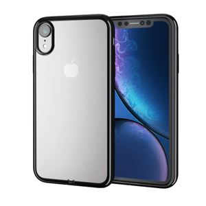 （まとめ）エレコム iPhone XR/ソフトケース/サイドメッキ/ブラック PM-A18CUCTMBK【×2セット】