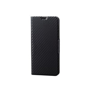 （まとめ）エレコム AQUOS sense2/ソフトレザーカバー/薄型/磁石付/カーボン調（ブラック） PM-SH01LPLFUCB【×2セット】