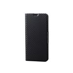 （まとめ）エレコム AQUOS sense2/ソフトレザーカバー/薄型/磁石付/カーボン調（ブラック） PM-SH01LPLFUCB【×2セット】