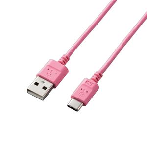 （まとめ）エレコム スマートフォン用USBケーブル/USB（A-C）/認証品/スリムカラフル/2.0m/ピンク MPA-ACXCL20NPN【×2セット】