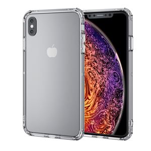 （まとめ）エレコム iPhone XS Max/ハイブリッドバンパー/クリア PM-A18DHVBCR【×2セット】