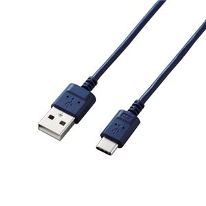 （まとめ）エレコム スマートフォン用USBケーブル/USB（A-C）/認証品/スリムカラフル/1.2m/ブルー MPA-ACXCL12NBU【×2セット】