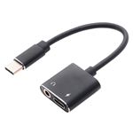 （まとめ）ミヨシ USB Type-C オーディオ変換ケーブル 4極+USB Type-Cタイプ SAD-CE03【×2セット】