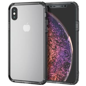 （まとめ）エレコム iPhone XS/ハイブリッドバンパー/ブラック PM-A18BHVBBK【×5セット】