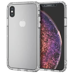 （まとめ）エレコム iPhone XS/ハイブリッドバンパー/クリア PM-A18BHVBCR【×5セット】