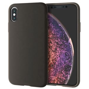 （まとめ）エレコム iPhone XS/シリコンケース/ブラック PM-A18BSCBK【×5セット】