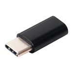 （まとめ）ミヨシ USB2.0 microB-USB TypeC変換アダプタ ブラック USA-MCC【×5セット】