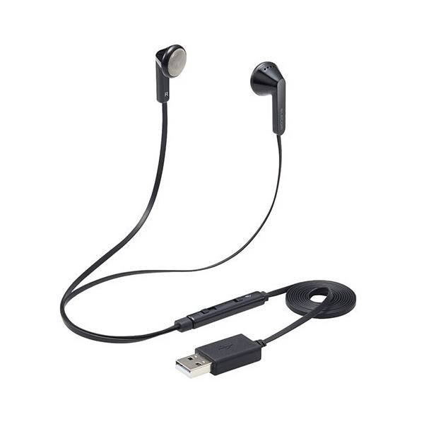 エレコム イヤホン インナーイヤー USB 両耳 セミオープン ミュートスイッチ付き インラインコントローラー ブラック PS4/5 NINTENDO SWI