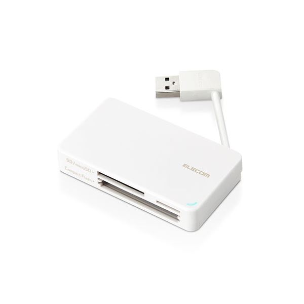 (5個セット) エレコム USB2.0対応メモリカードリーダー/ケーブル収納型タイプ ホワイト MR-K304WHX5 b04