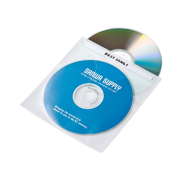 (5個セット) サンワサプライ DVD・CD不織布ケース（ホワイト） FCD-FN100WNX5 b04