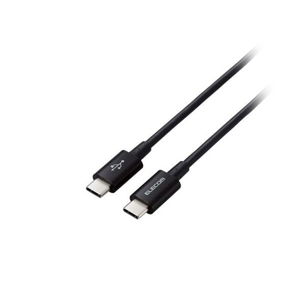 エレコム USB2.0ケーブル(認証品、C-C、やわらか耐久、USB PD対応) MPA-CCYS12NBK ブラック b04