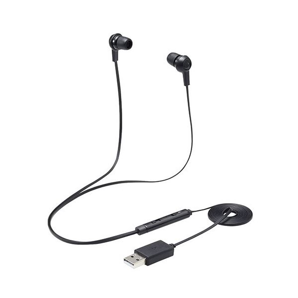 エレコム ヘッドセット イヤホン インナーイヤー USB 両耳 カナル ミュートスイッチ付き インラインコントローラー ブラック PS4／5 NINT