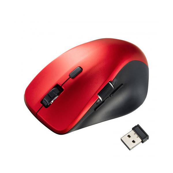 【商品名】 サンワサプライ 静音ワイヤレスマウス サイドホイール付き 5ボタン レッド MA-WBS524R [ MA-WBS524R ] 関連ワード:AV・デジモノ パソコン・周辺機器 マウス・マウ