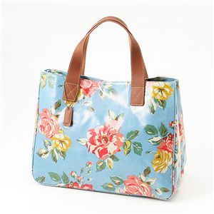 Cath Kidston@obO@STAND UP TOTE with LEATHER  230087 Box Floral Blue