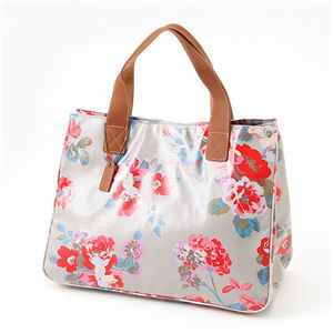 Cath Kidston バッグ STAND UP TOTE with LEATHER 230100 Autumn Flowers Stone - 拡大画像