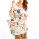 CATH KIDSTON�i�L���X�L�b�h�\���j �c�^�g�[�g TALL TOTE WITH LEATHER 244701�EChiswick Flower Stone �摜2