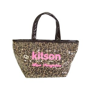 kitson�i�L�b�g�\���j SEQUIN MINI TOTE LEOPARD PK/BR�E4003