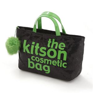kitson(�L�b�g�\��) �o�b�Oin�o�b�O GLITTER MATERIAL COSMETIC BAG KSG0169�EBlack�~Green