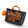 kitson(ｷｯﾄｿﾝ) ﾊﾞｯｸﾞinﾊﾞｯｸﾞ GLITTER MATERIAL COSMETIC BAG KSG0172･Black×Orange