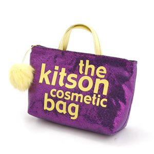kitson(�L�b�g�\��) �o�b�Oin�o�b�O GLITTER MATERIAL COSMETIC BAG KSG0181�EPurple�~Yellow