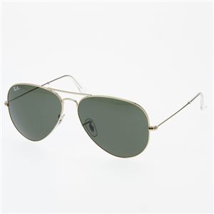 RayBan（レイバン） ティアドロップサングラス 3025-L0205 ダークグリーンスモーク×ゴールド（小）