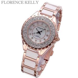 【200本限定モデル】FLORENCE KELLY 1Pダイヤ パヴェ ピンクゴールドウォッチ FLK-800PG-S - 拡大画像