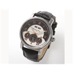Salvatore Marra(サルバトーレマーラ) レザーウォッチ SM-8030SS-BK/シルバー×ホワイト&ブラック