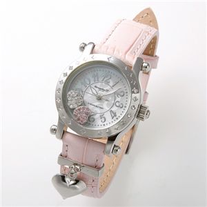 Alessandra Olla（アレサンドラオーラ) レザーウォッチ AO-4180 SS/PK・シルバー×ピンク - 拡大画像