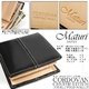 Maturi（マトゥーリ） ジャパンコードバンセンターステッチ×日本製ヌメ革 二つ折財布 ブラック - 縮小画像3