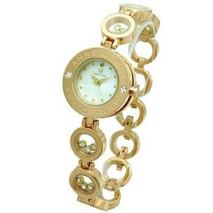 ANNE CLARK（アンクラーク） 腕時計 天然1Pダイヤモンド ムービングカラーストン レディース ブレスウォッチ  AT1008-09PG ホワイトシェル - 拡大画像