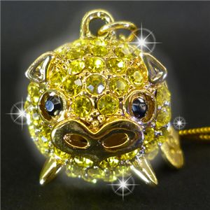 恋ぶたストラップ リッチ（gold×yellow） - 拡大画像