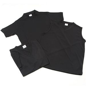 吸汗速乾素材Tシャツ3型セット ブラック Mサイズ 