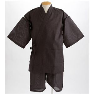 メンズ甚平6柄 ブラック 格子 Mサイズ - 拡大画像