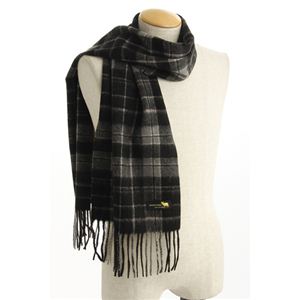 ラムウールマフラー 【チェック】ブラック