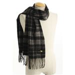 ラムウールマフラー 【チェック】ブラック