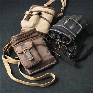 帆布キャンパスシザーバッグ ブラウン