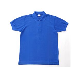 無地鹿の子ポロシャツ ロイヤルブルー L - 拡大画像